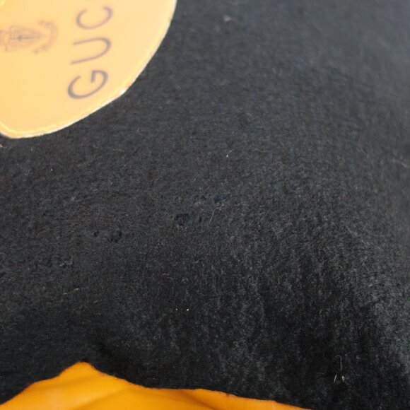 Vintage 1970's Gucci Felt & Faux Leather Shopping Tote Bag, Sz 13.75 in x 13 in - Picture 11 of 16